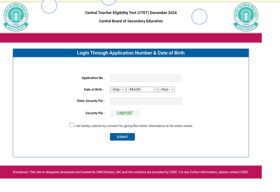 CTET Admit Card 2024 Live