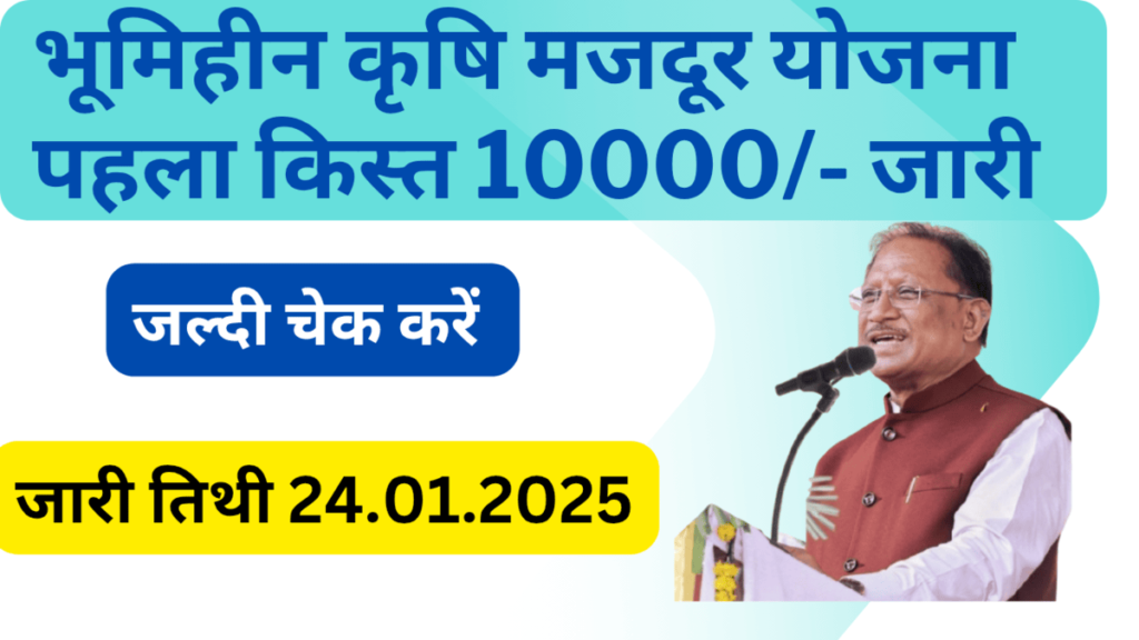 Bhumihin Krishi Majdur Yojna 1st Installment Release. भूमिहीन कृषि मजदूर योजना की पहली क़िस्त रु10000 हुआ जारी