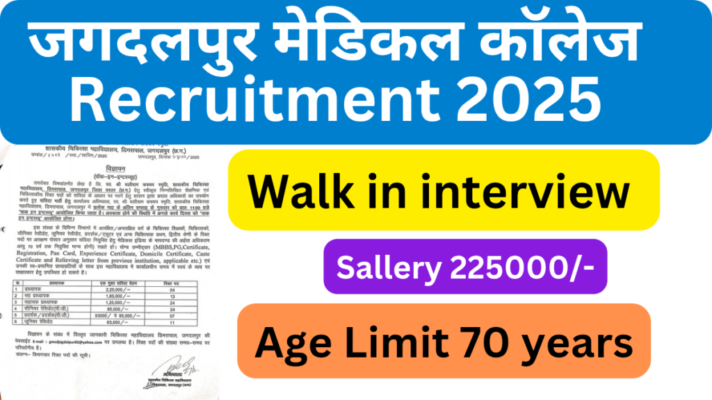 Jagdalpur medical college Recruitment 2025