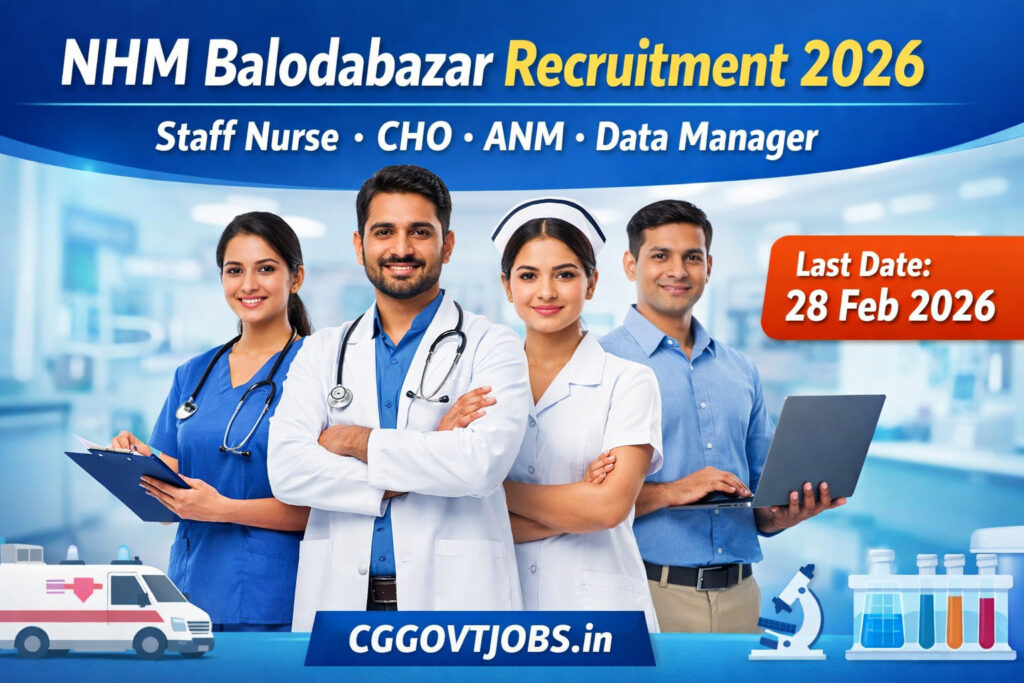 NHM Balodabazar Recruitment 2026 Staff Nurse CHO ANM Vacancy Notification